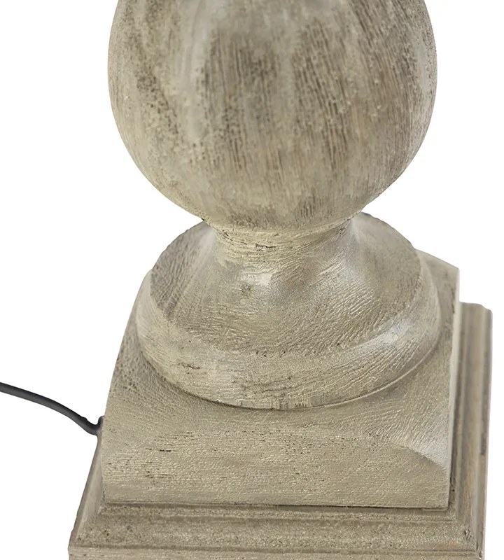 Lampă de masă rustică fără abajur lemn gri vintage - Hyssop