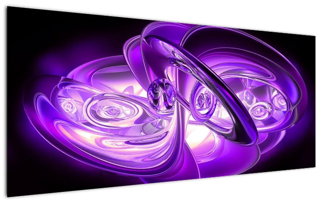 Tabloul fractalilor în violet (120x50 cm)
