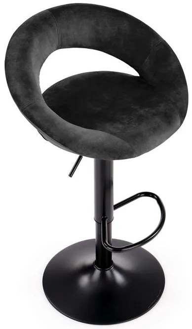 Scaun de bar H102 velvet negru