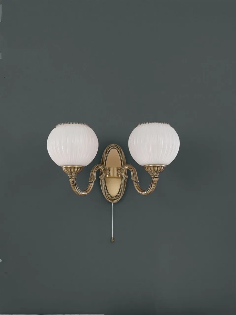 Aplica clasica design italian din alama, sticla 9250 RA-A. 9250/2