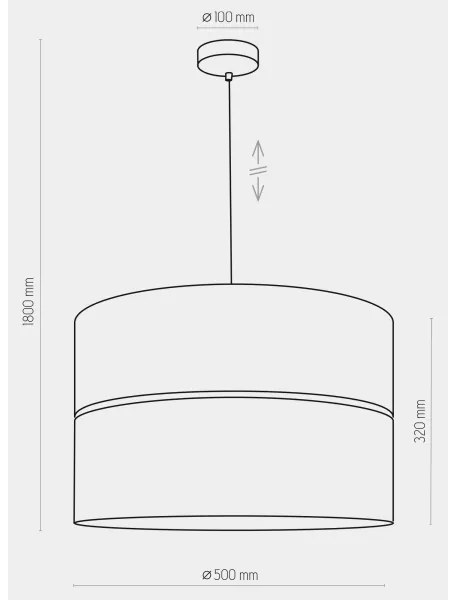 Lustră pe cablu HILTON 1xE27/25W/230V alamă/neagră