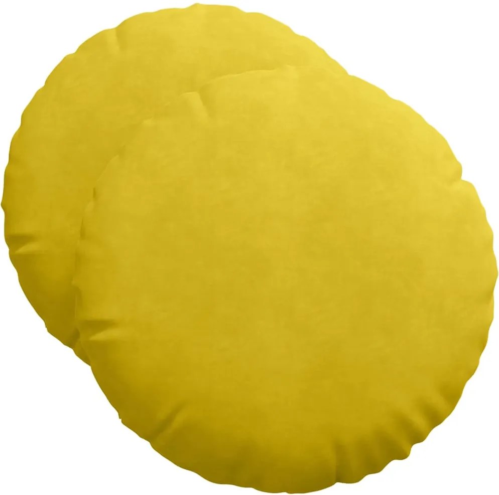 vidaXL Perne de Șezut 2 pcs Galben Ø 40 x 13 cm Catifea