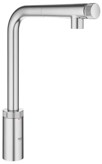 Baterie bucatarie cu dus extractibil Grohe Minta SmartControl crom periat Supersteel