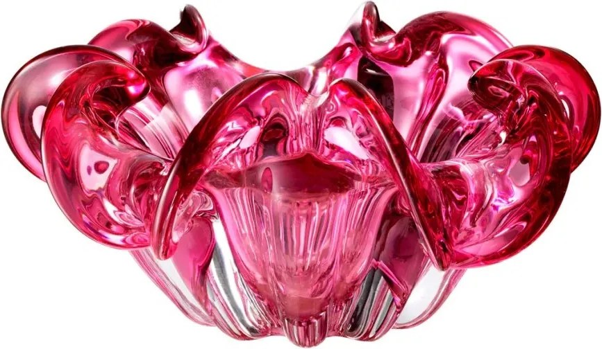 Vas decorativ design elegant Triada roz diam.21cm 112570 HZ