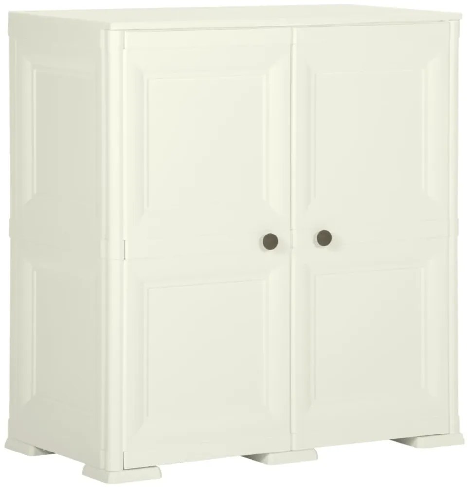 vidaXL Dulap din plastic, 79x43x85,5 cm, vanilla ice, design de lemn
