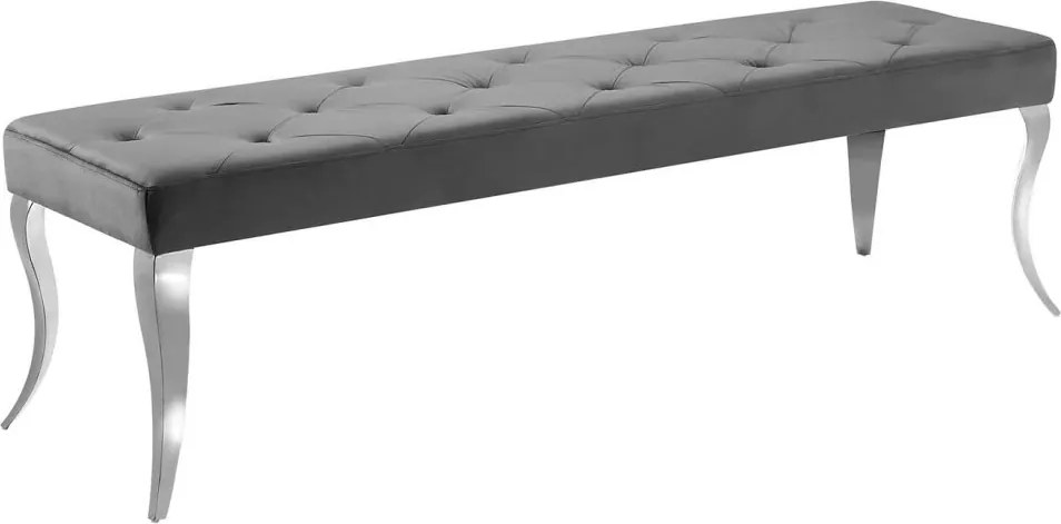 Banca eleganta Modern Barock 170cm, gri / argintiu