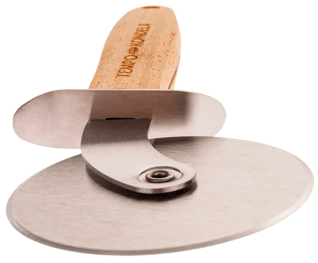 TEMPO-KONDELA SALKY, feliator pizza, natural, inox/bambus