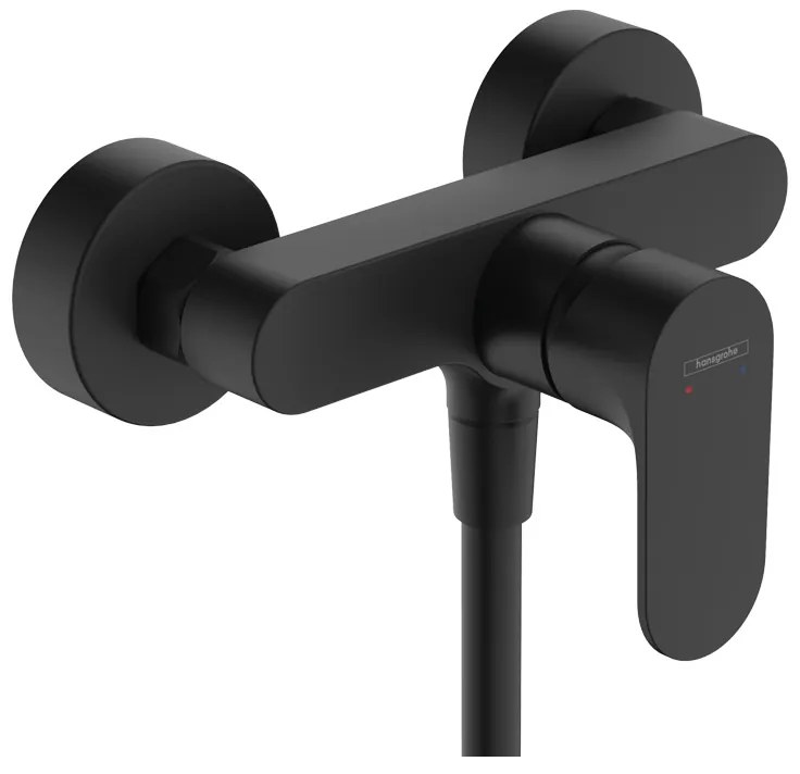 Baterie pentru dus Hansgrohe, Rebris S, negru mat