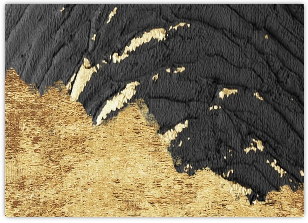 Tablou pe sticlă - Structura de aur N⁰1 (70x50 cm)