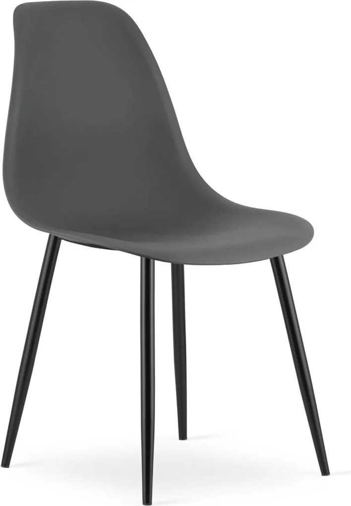 OFERTA Scaun gri inchis OSAKA cu picioare negre Calitatea II-a