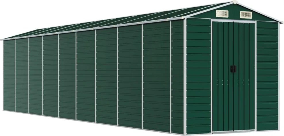 vidaXL Șopron de grădină, verde, 191x810x198 cm, oțel zincat