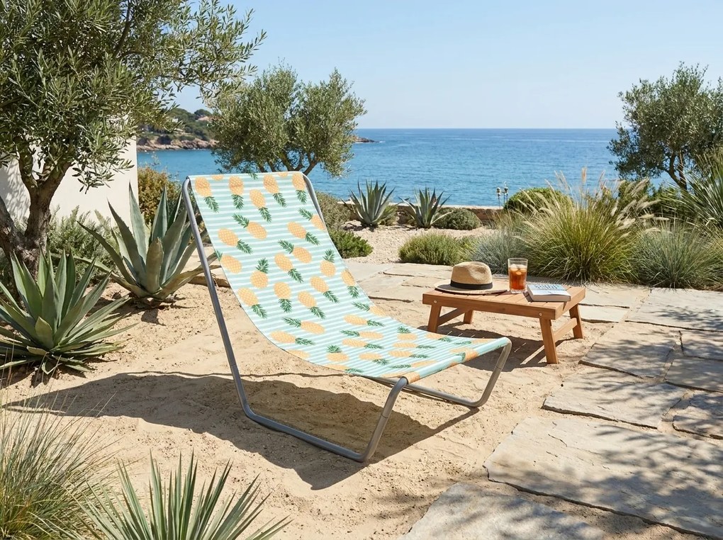 Sezlong de plaja pliabil SAND PINEAPPLE, colorat