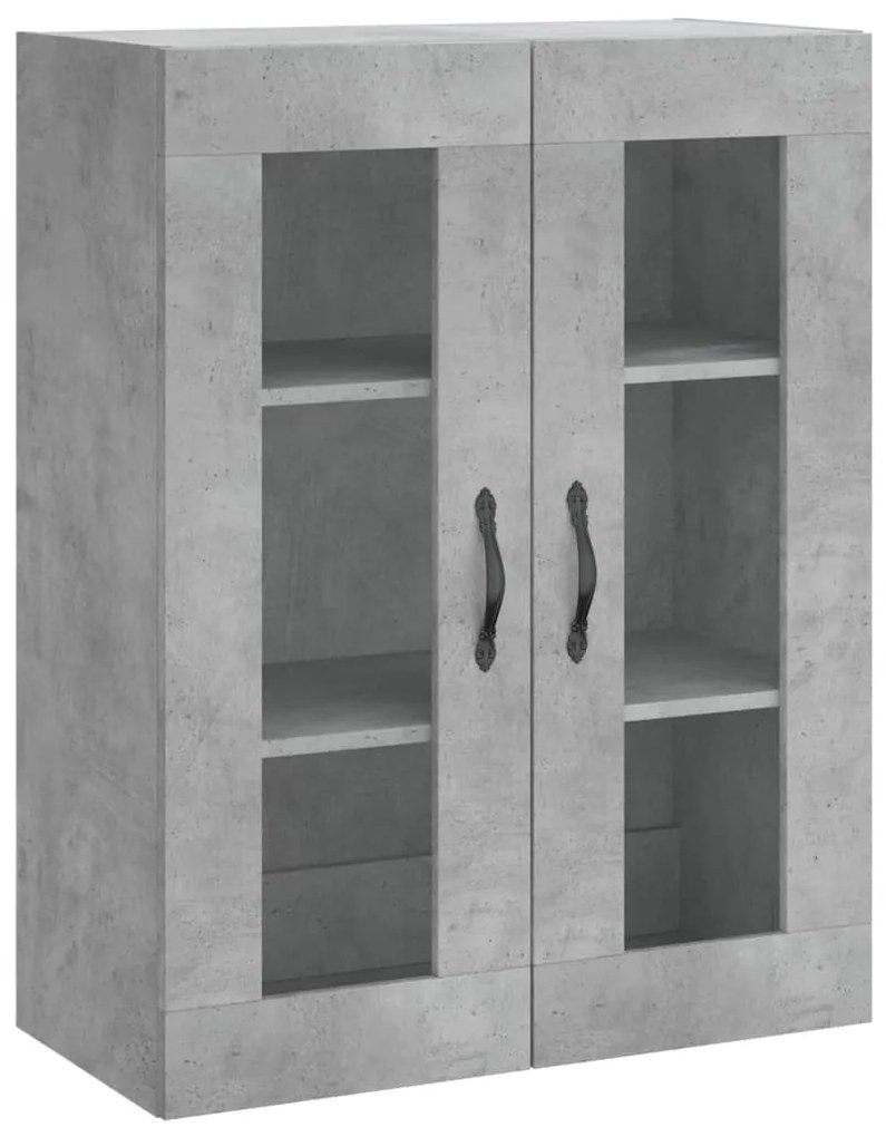 834990 vidaXL Dulap pe perete, gri beton, 69,5x34x90 cm, lemn prelucrat