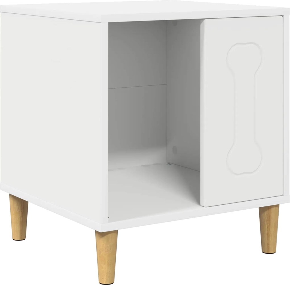 vidaXL Casă pentru câini Alb 44 x 42 x 49 cm Lemn compozit