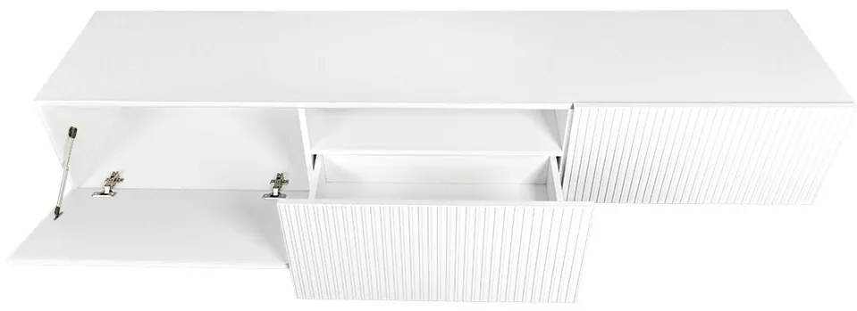 Dulap TV Nicole suspendată 200 cm cu sertar - alb mat