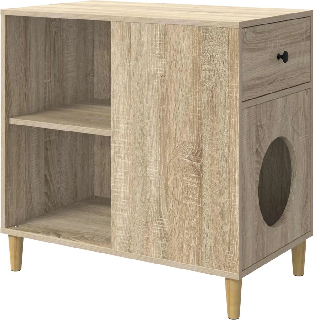 vidaXL Casa pentru pisici Sonoma 72 x 42.5 x 70 cm Lemn compozit