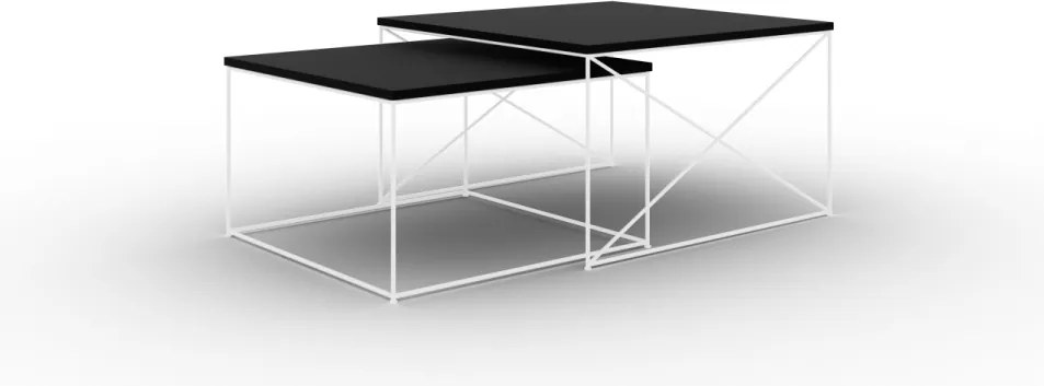 Set masute de cafea, Licco 2, ADRK Furniture (Culoare: Negru / Artisan)