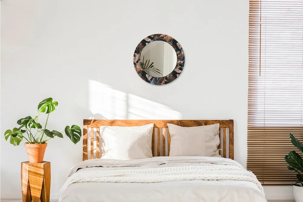 Decoratiuni perete cu oglinda Frunze tropicale întunecate