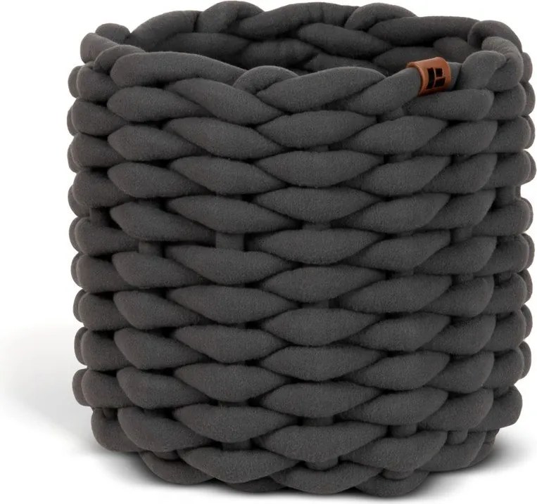 Coș de depozitare din material textil ø 21x17 cm Peach Skin Round S – Bigso