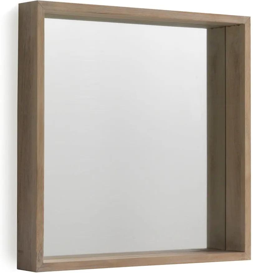Oglindă cu ramă de perete din lemn paulownia Geese Pure, 60 x 60 cm