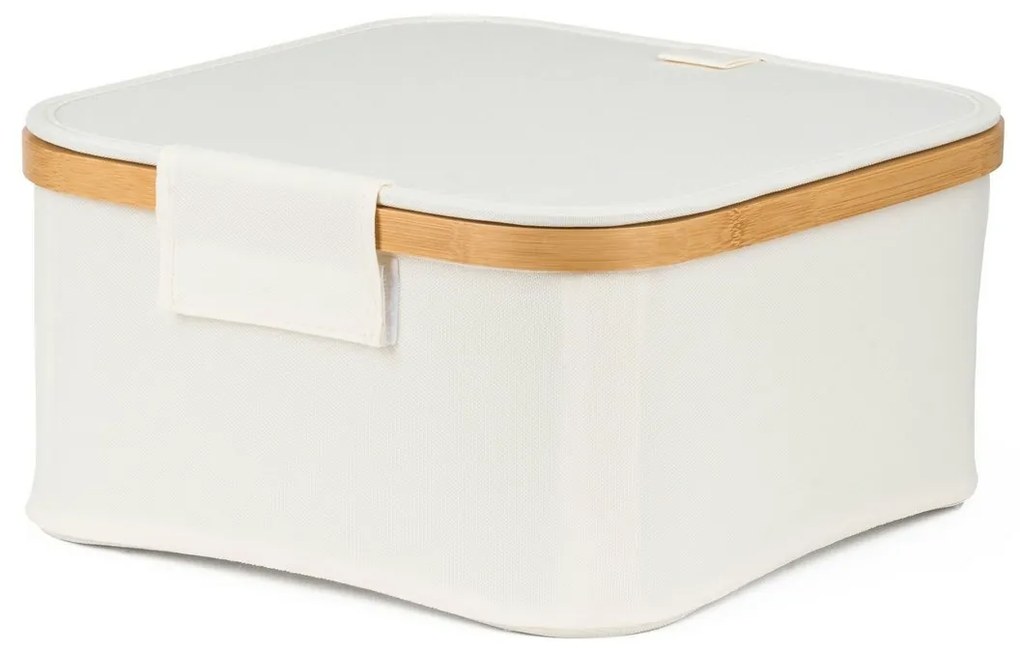 Cutie de depozitare G21 30 x 30 x 15 cm, dinbambus cu capac, bej