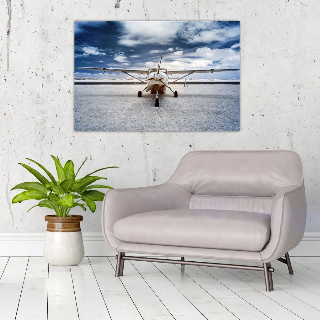 Tablou cu aeroplan cu motor (90x60 cm)