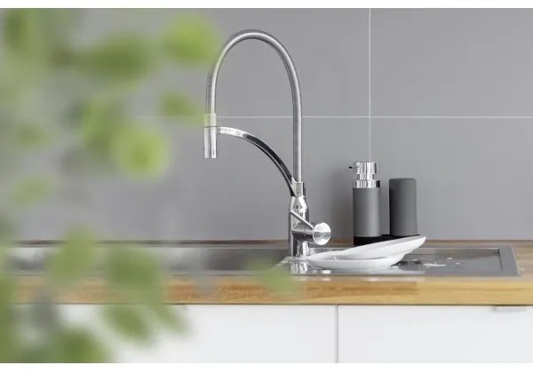 WENKO 54735100 - Stație de curățare EASY SQUEEZ-E, 15 x 18 cm, gri/gri