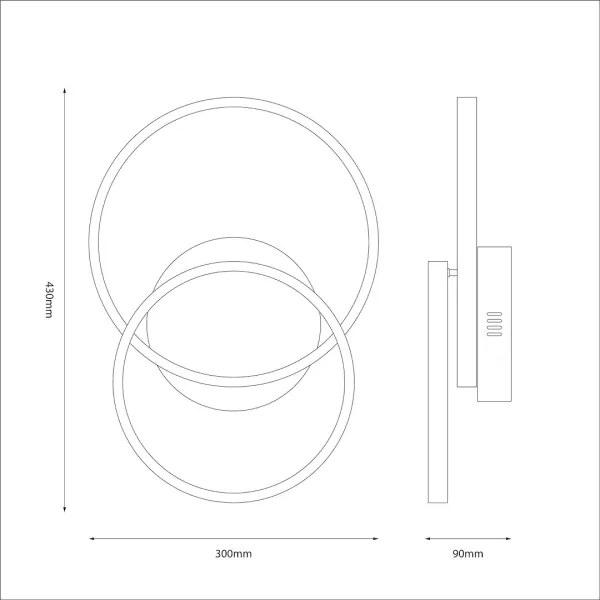 Plafonier LED TITANO LED/12W/230V negru