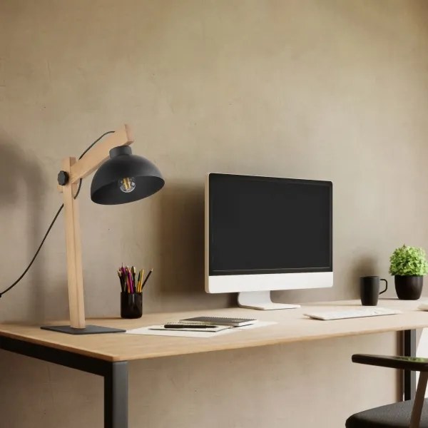 Lampă de masă OSLO 1xE27/15W/230V pin/negru