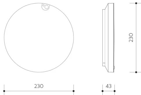 Plafonieră LED dimabilă cu senzor, 6/12/18 W, 230 V, Ø 23 cm