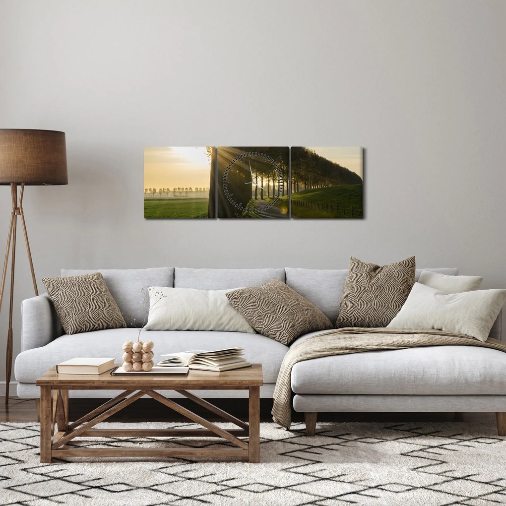 Tablou cu alee (cu ceas) (90x30 cm)