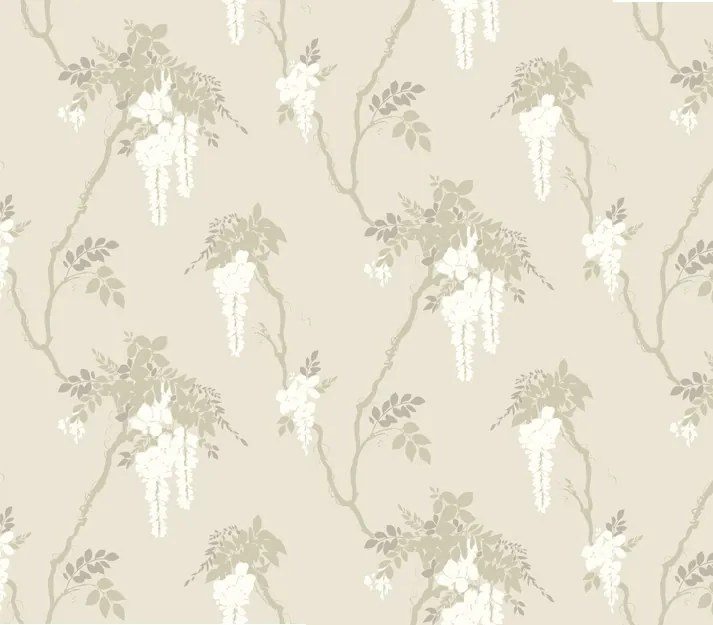 Tapet Leonora, Ivory Neutral Luxury Floral, 1838 Wallcoverings, 5.3mp / rola