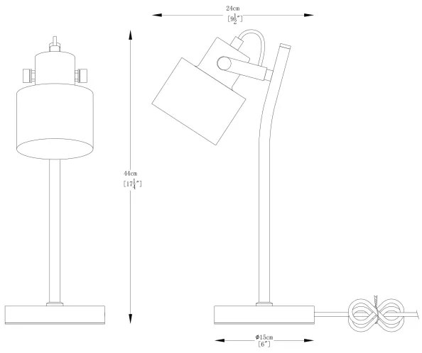 Lampă de masă Zuma Line A2038-SWH DRACO 1xE27/40W/230V alb