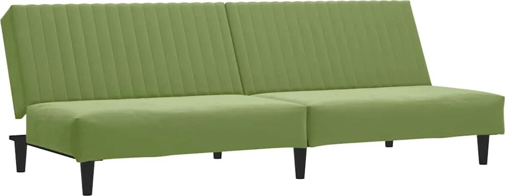 vidaXL Canapea extensibilă cu 2 locuri, verde deschis, catifea