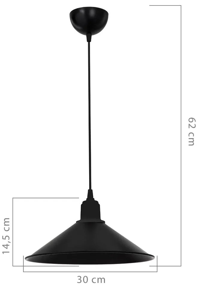 Plafonieră neagră din metal ø 30 cm – Squid Lighting