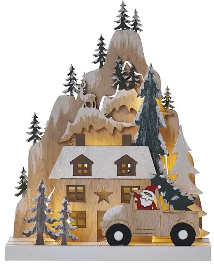 Decorațiune LED de Crăciun 10xLED/2xAA bej