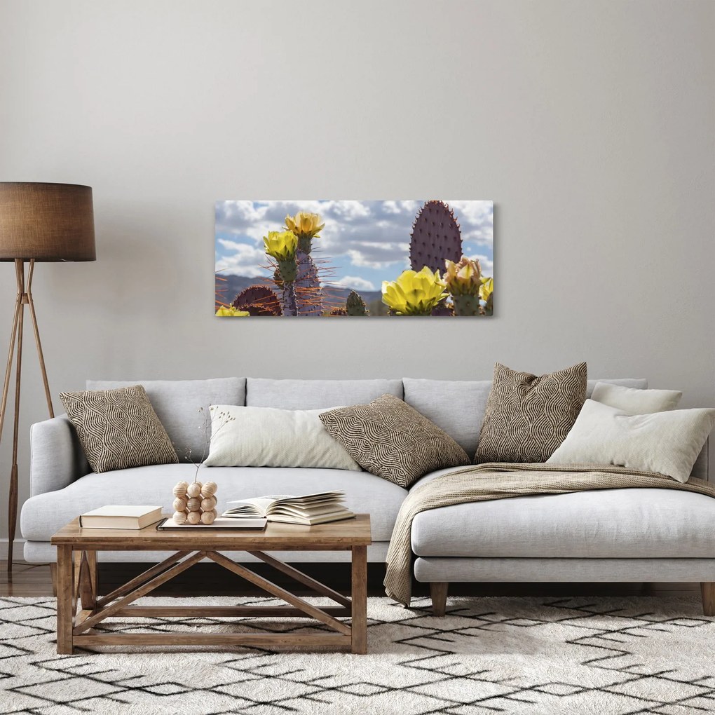 Tablou cu floarea de cactus Opunție (120x50 cm)