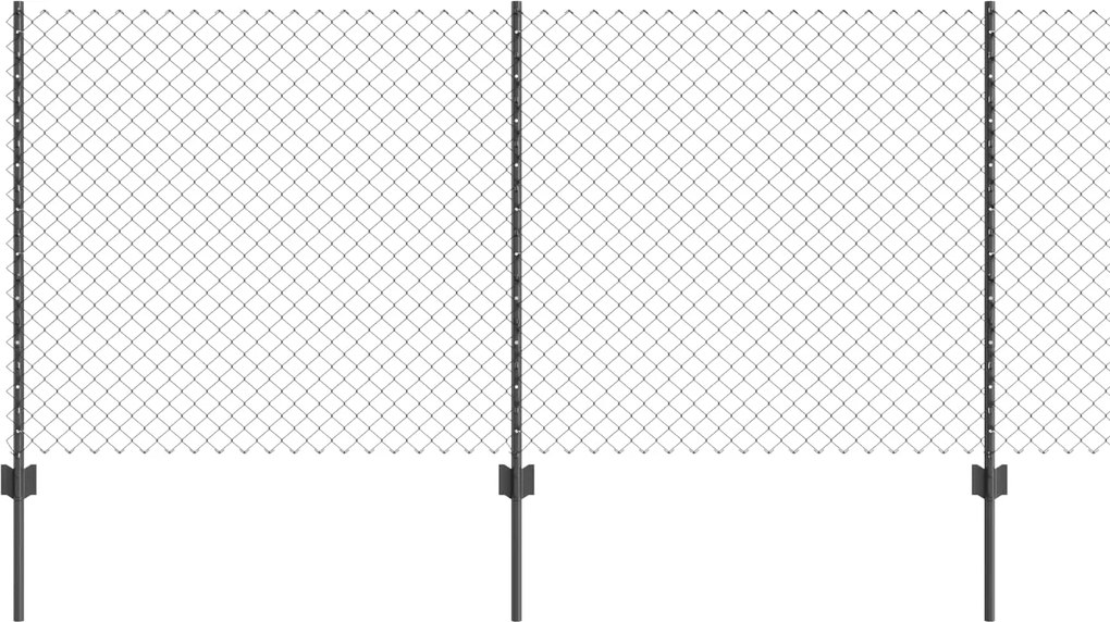 vidaXL Gard cu Stâlp Gri 1 x 10 m Oțel și PVC