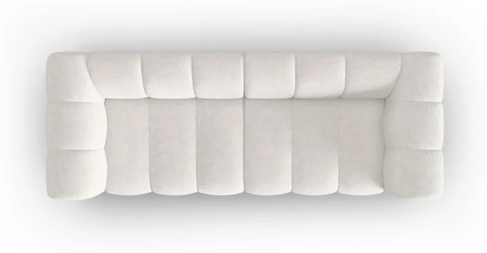 Canapea 3 locuri, Lupine, Micadoni Home, BL, 228x87x70 cm, poliester chenille, alb