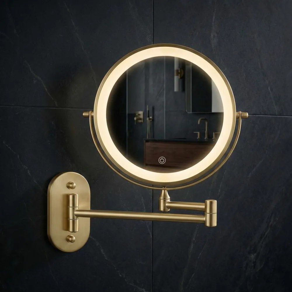 Oglinda LED Glow auriu periat