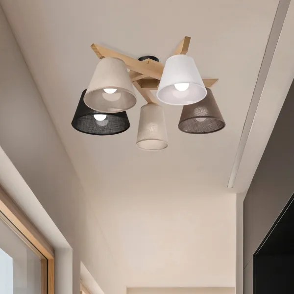 Lustră aplicată Brilagi ANTHONY 5xE14/40W/230V stejar