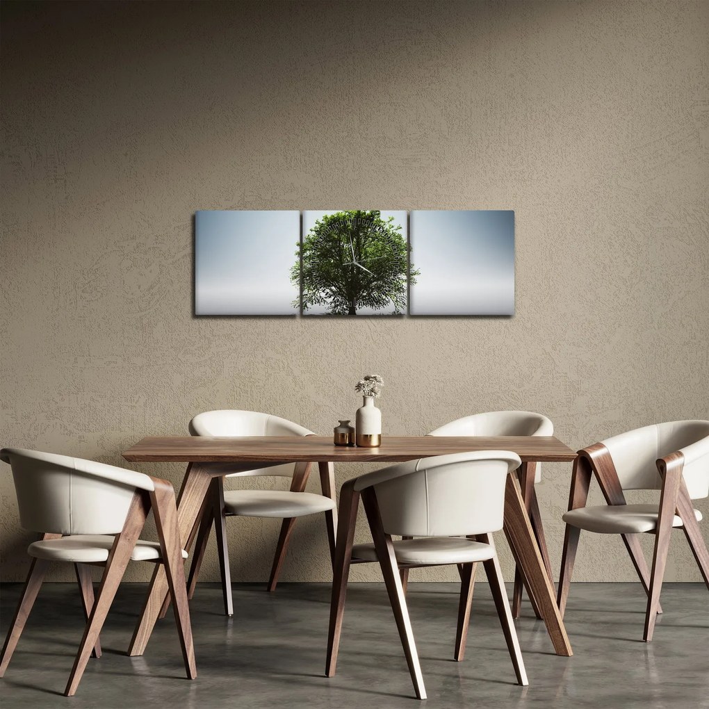 Tablou - Copacul singuratic (cu ceas) (90x30 cm)