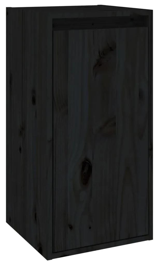 813493 vidaXL Dulap de perete, negru, 30x30x60 cm, lemn masiv de pin
