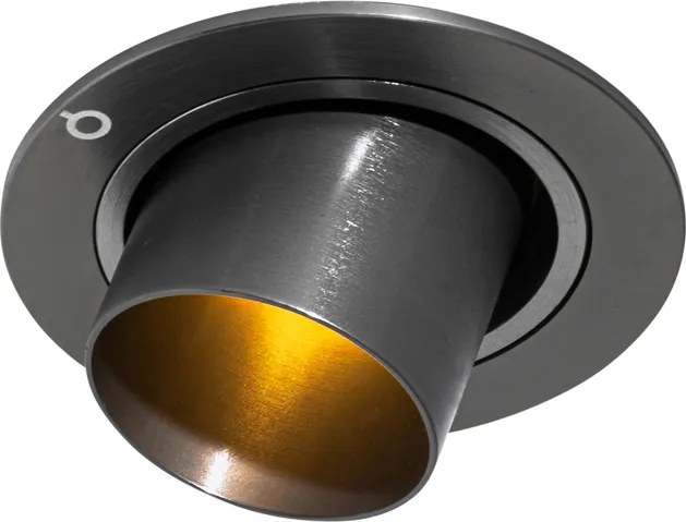 Spot modern integrat, gri metalizat, GU10, 35 mm rotund, inclinabil - Installa