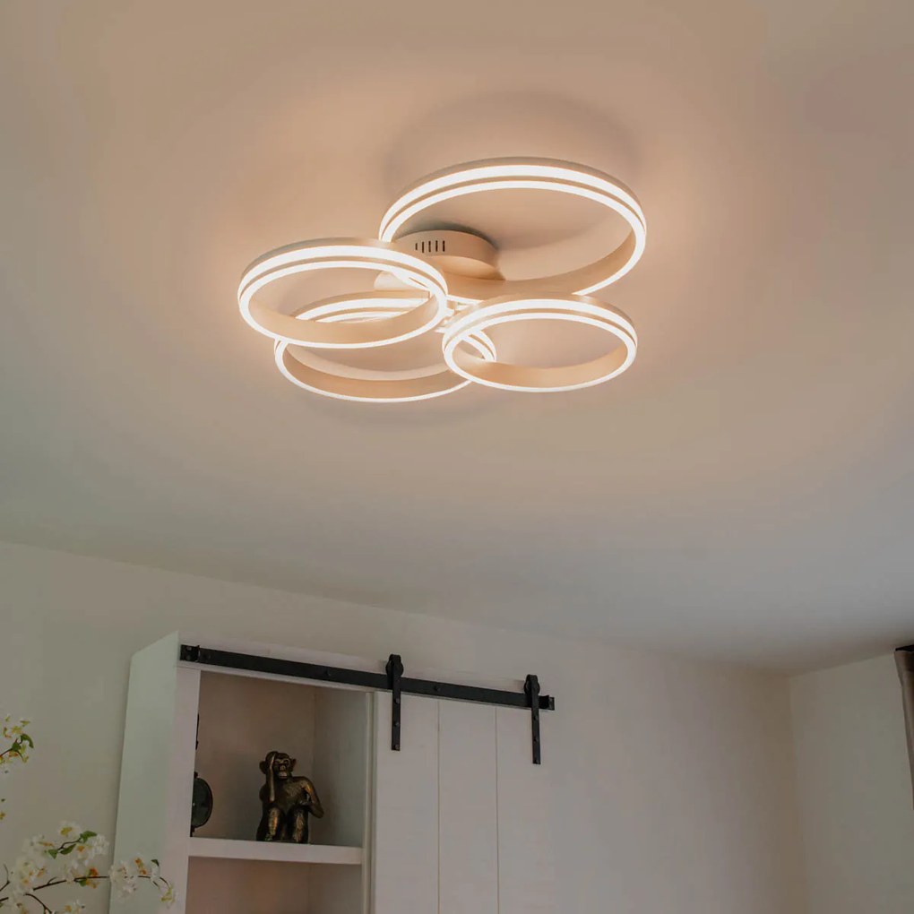 Plafoniera din oțel cu LED inclus, cu dimmer pe 3 trepte, 4 lumini - Navara
