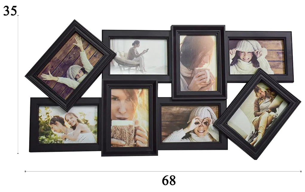 Rama foto, 8 poze, Naimeed D4563N, Negru