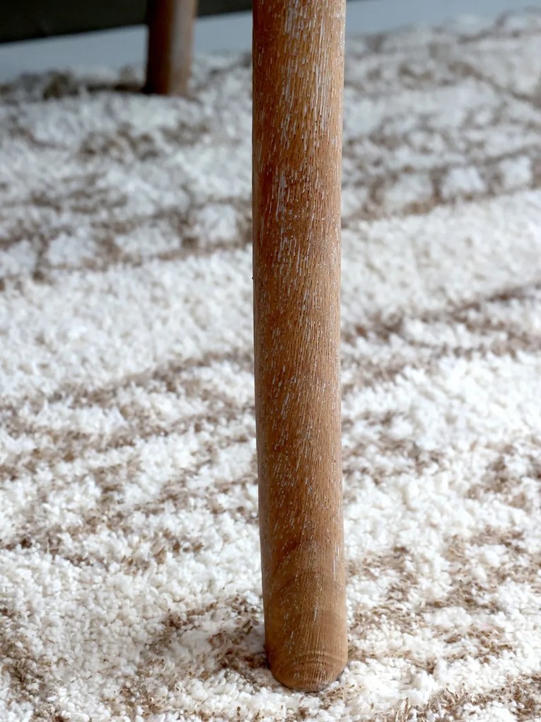 Scaun dining bej din rattan cu aspect vintage Old French