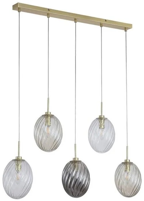 Lustra cu 5 pendule sticla colorata Whirl