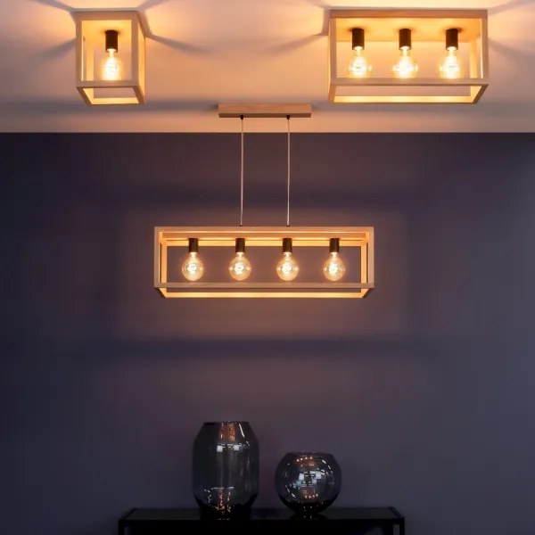 Spot-Light 9154174 - Plafonieră KAGO 1xE27/60W/230V, stejar mat