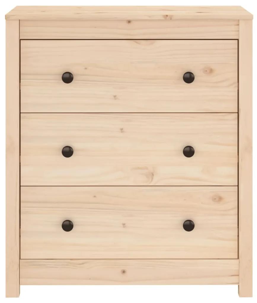 Servanta, 70x35x80 cm, lemn masiv de pin 1, Maro, Servanta cu 3 sertare